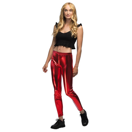 Legging Metallic Rood