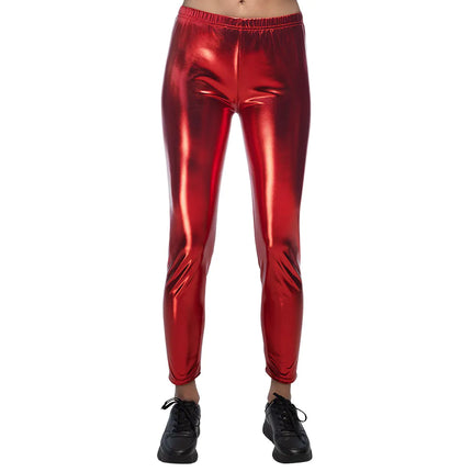 Legging Metallic Rood