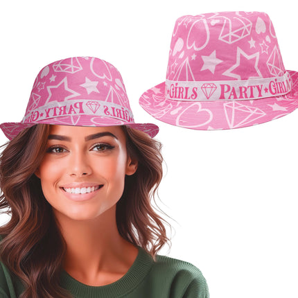 Party girls pink summer hat, adults