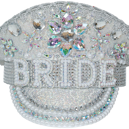 Bride captain hat with jewels, adults