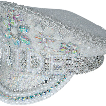 Bride captain hat with jewels, adults