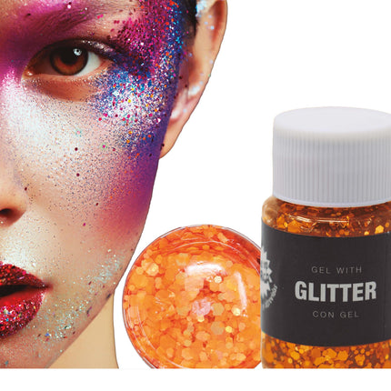 Oranje Glitter Gel 20g