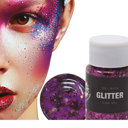 Paarse Glitter Gel 20g