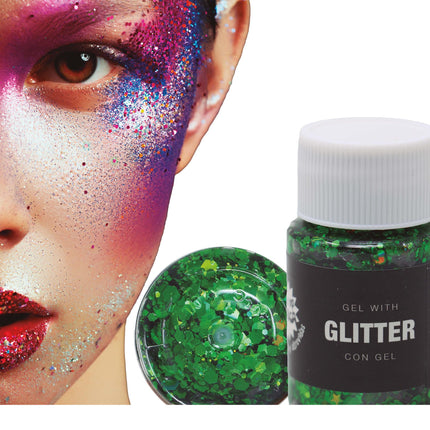 Donkergroene Glitter Gel 20g