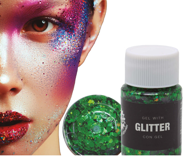 Donkergroene Glitter Gel 20g