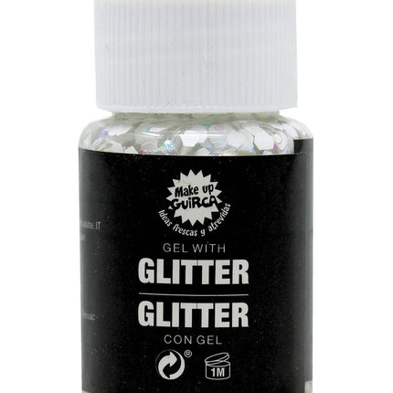 Witte Glitter Gel 20g