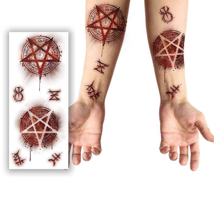 Halloween Nep Tattoos Satanisch 6 delig