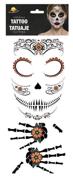 Dia De Los Muertos Gezicht Stickers 30x14 cm