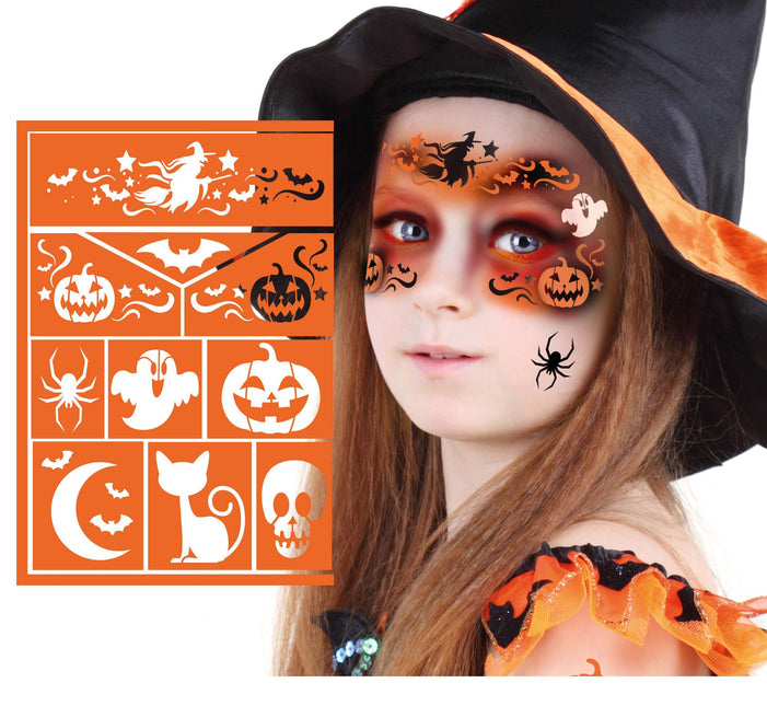 Halloween Make Up Sjabloon Heks 20cm