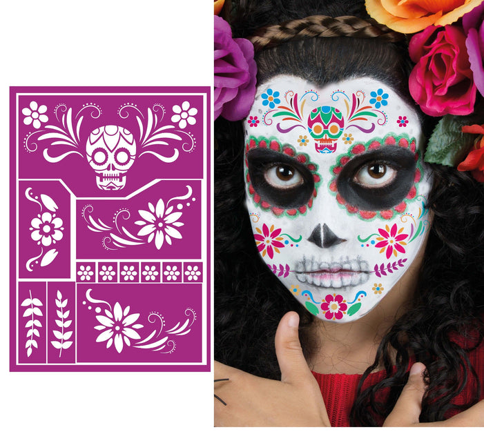 Halloween Make Up Sjabloon Catrina 20cm