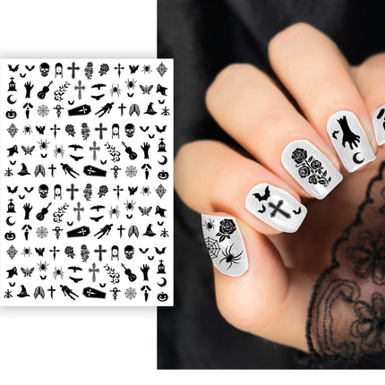 Halloween Nagelstickers Zwart