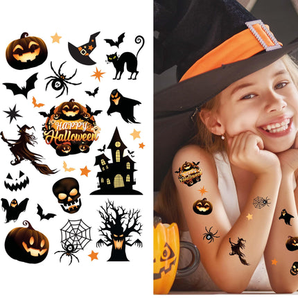 Halloween Nep Tattoos Zwart