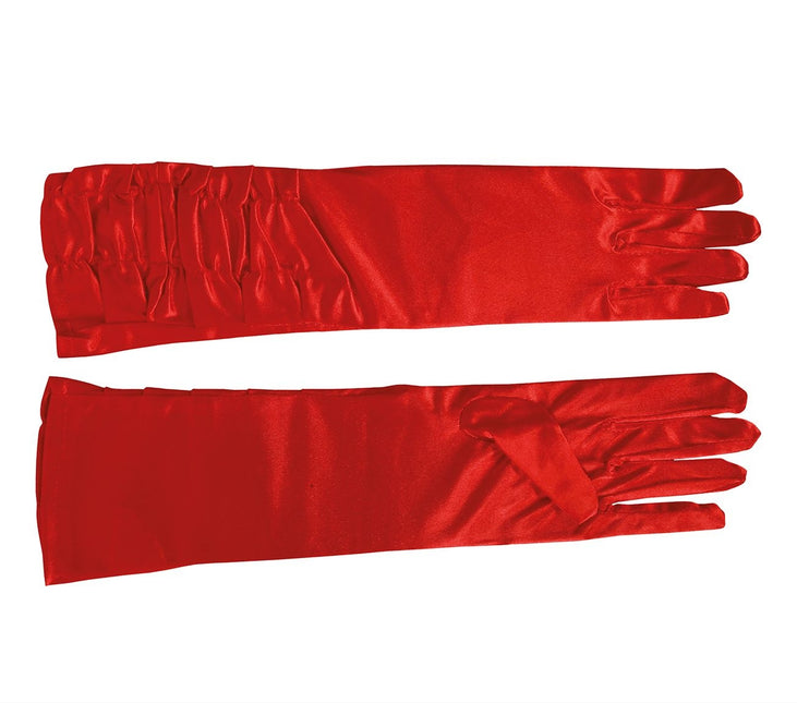 Halloween Handschoenen Fluweel Rood 45cm