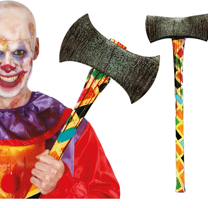 Halloween Nep Bijl Clown 73cm