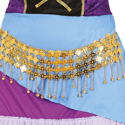 Belly dance golden metal coin belt, adults