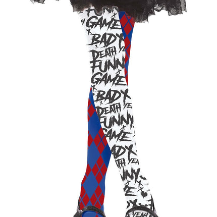 Rood Blauwe Halloween Legging Harley Quin Kind