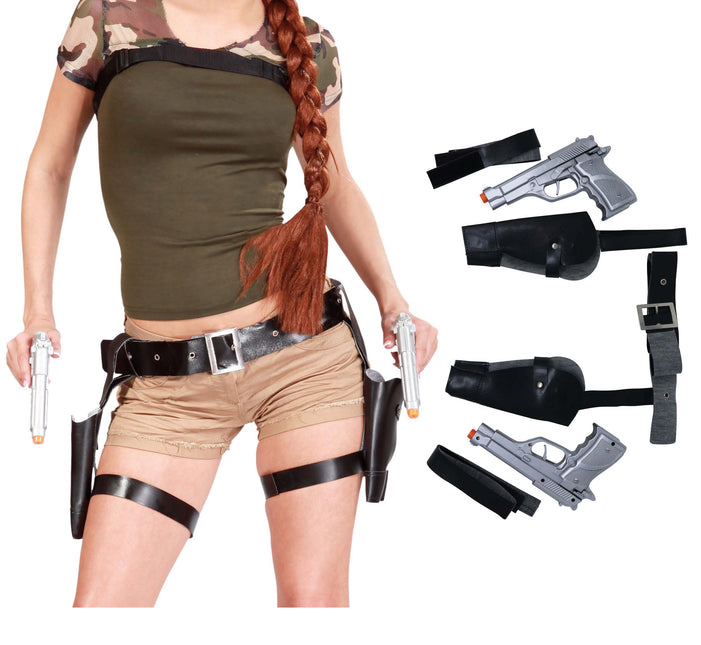 Beenholsters Tomb Raider en Pistolen