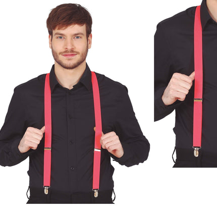 Suspenders Coral Pink