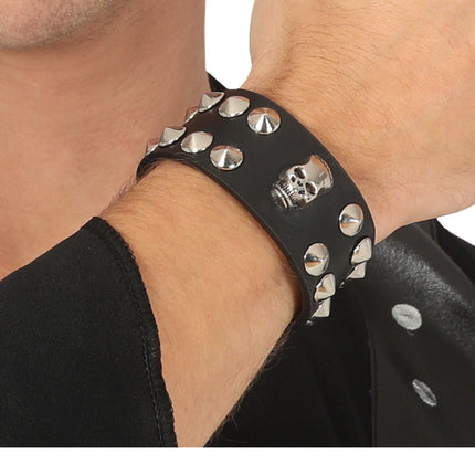 Doodshoofd Armband Zwart