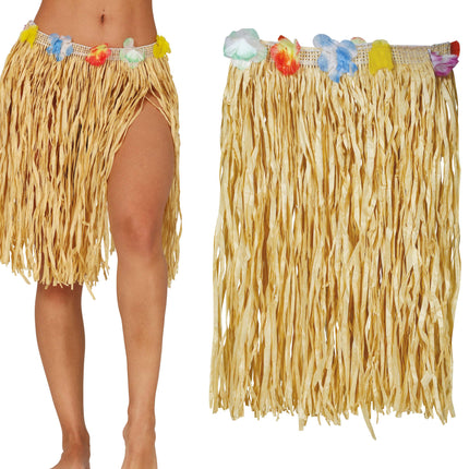 Hawaian straw skirt 40 cms, adult