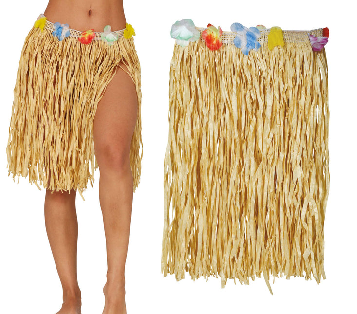 Hawaian straw skirt 40 cms, adult