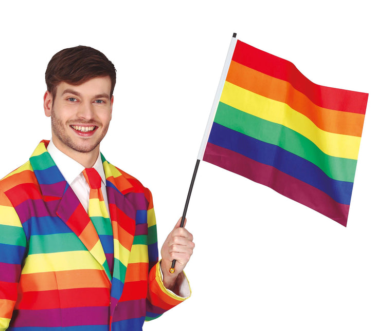 Regenboog Vlag Stok 45cm