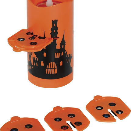 Halloween Led Projector Oranje Kaars 16cm