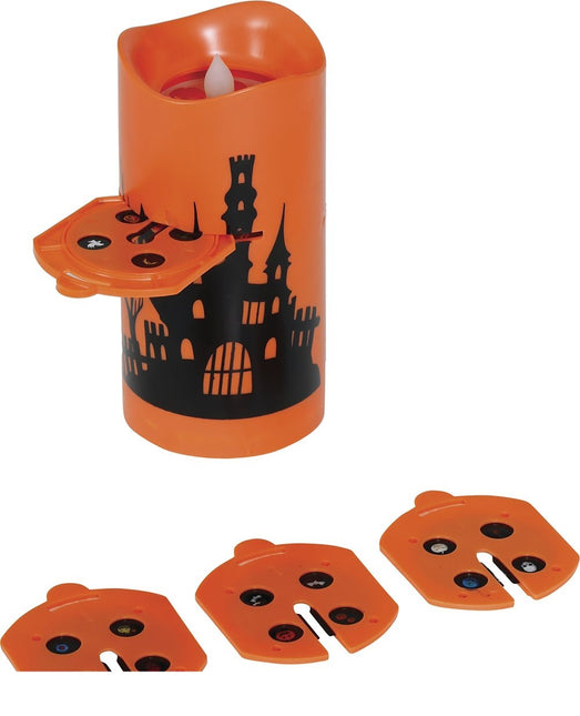 Halloween Led Projector Oranje Kaars 16cm