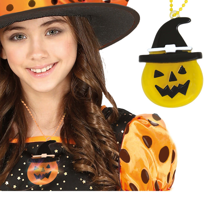 Halloween Ketting Pompoen Met Licht 5cm