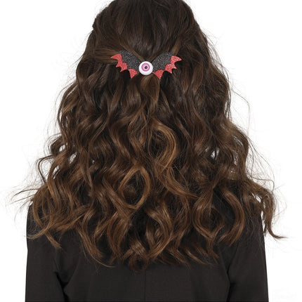 Halloween Haarclip Vleermuis 10cm 2st