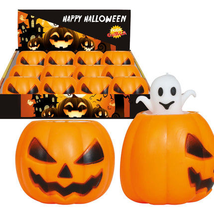 Halloween Uitdeelcadeautjes Spook Pompoenen 5cm 12st