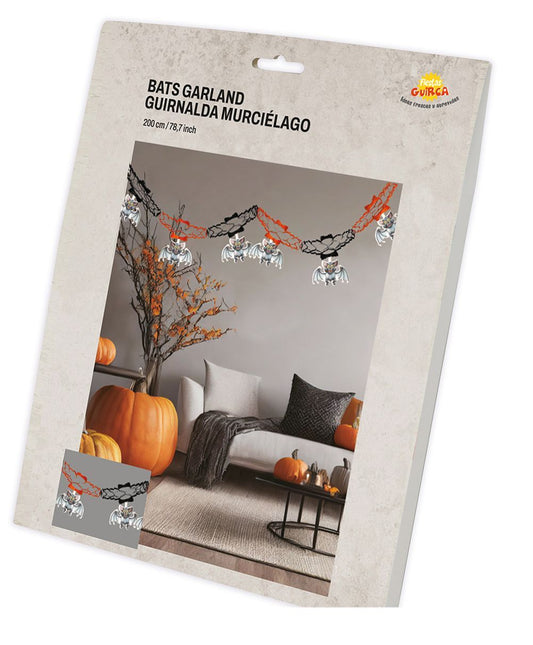 Halloween Slinger Vleermuis Onderhangers 2m