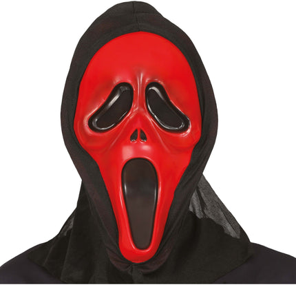 Halloween Masker Rood Zwart Scream