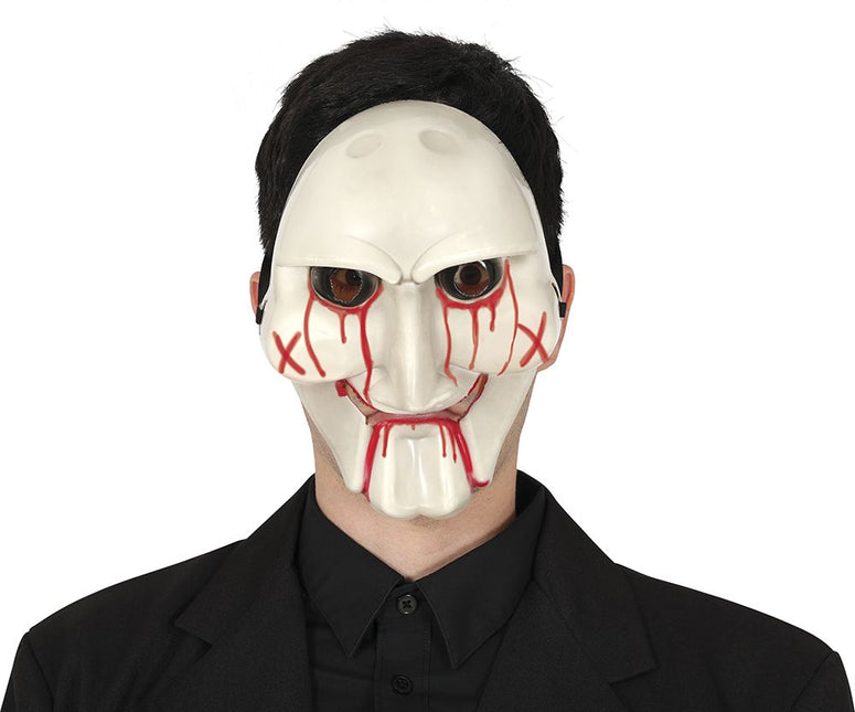 Halloween Masker Wit Rood Duivel