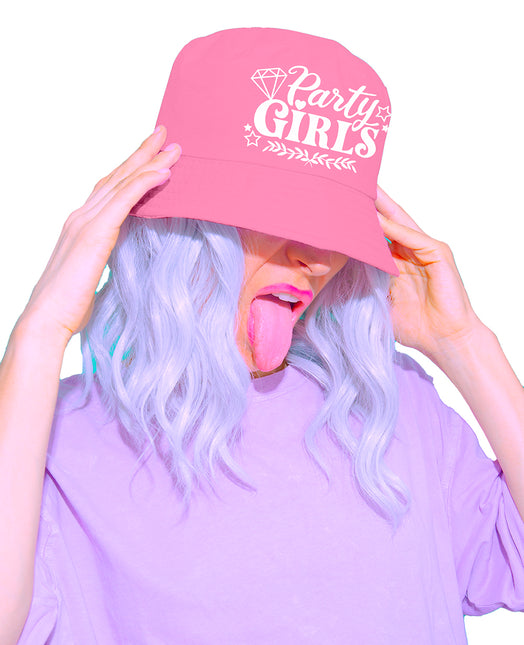 Pink party girls bucket hat, adults