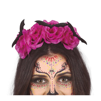 Halloween Haarband Vleermuis Bloemen