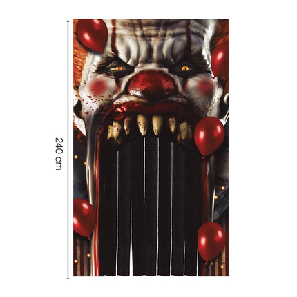 Halloween Deurgordijn Horror Clown 2,4m