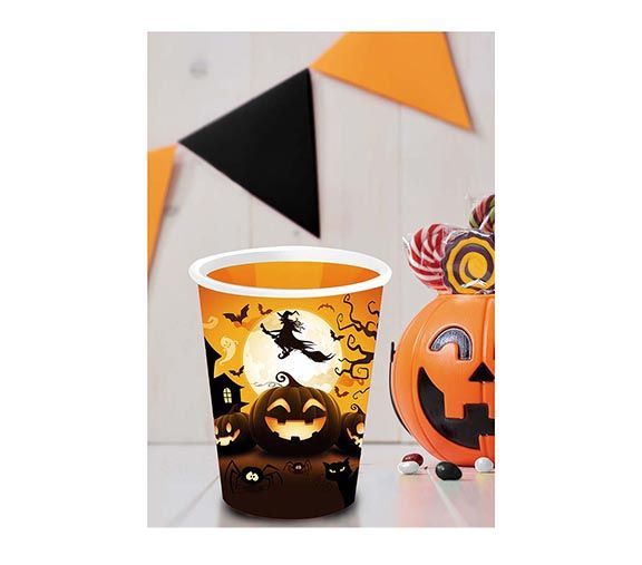 Halloween Bekers Pompoen 240ml 6st