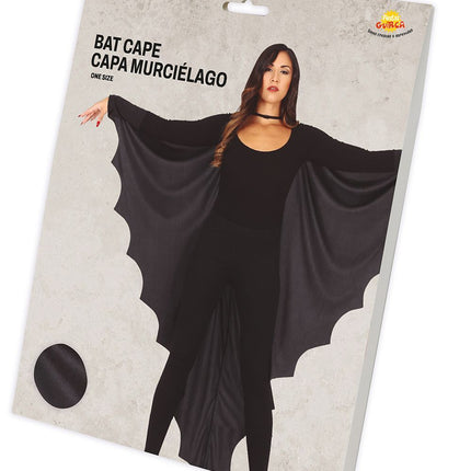 Zwarte Halloween Cape Vleermuis