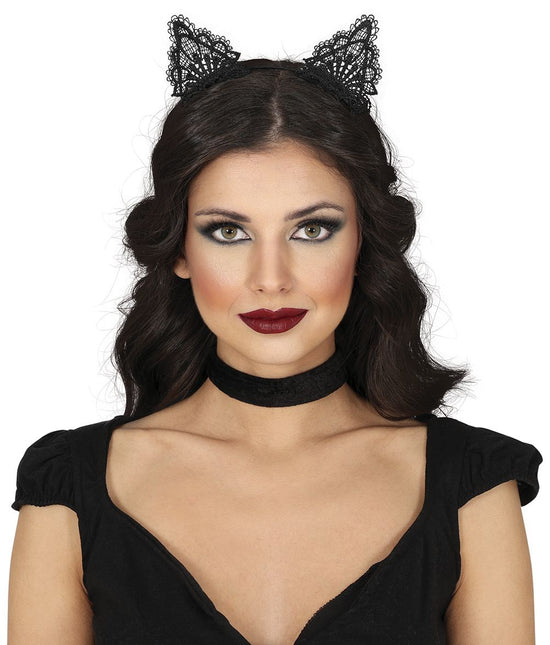 Halloween Haarband Zwart Kat