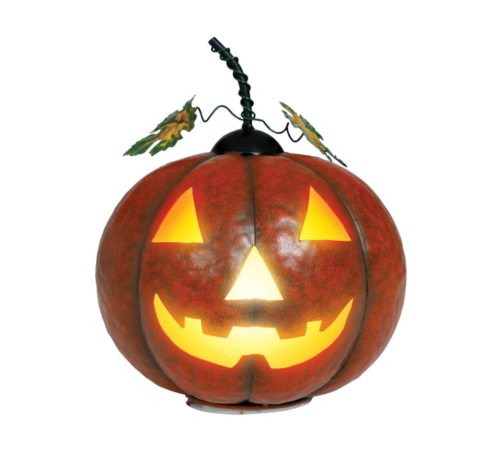 Halloween Decoratie Pompoen Metallic Met Licht 16cm