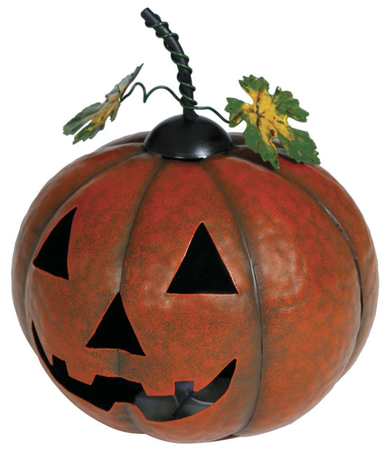 Halloween Decoratie Pompoen Metallic Met Licht 16cm