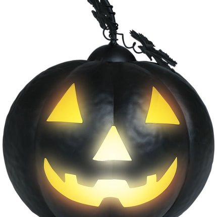 Halloween Decoratie Zwart Pompoen Met Licht 16cm