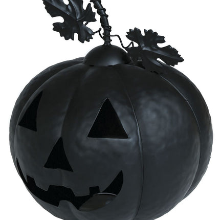 Halloween Decoratie Zwart Pompoen Met Licht 16cm