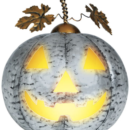 Halloween Decoratie Zilver Pompoen Met Licht 16cm