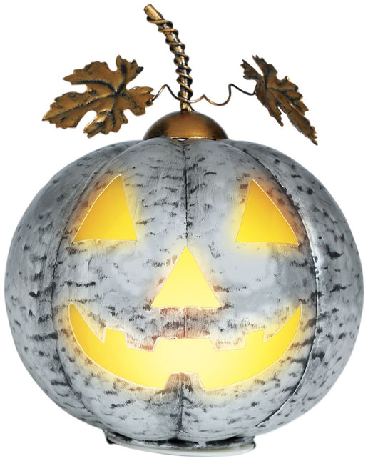 Halloween Decoratie Zilver Pompoen Met Licht 16cm