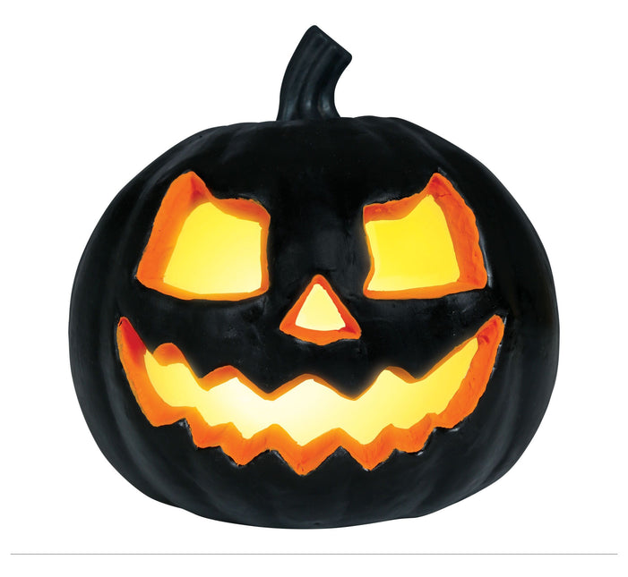 Halloween Tafeldecoratie Zwart Pompoen Met Licht 20cm