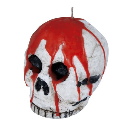 Halloween Kaars Bloederig Schedel 10cm