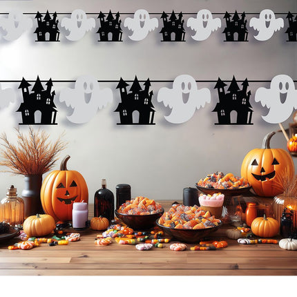 Halloween Slinger Zwart Wit 3m