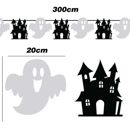 Halloween Slinger Zwart Wit 3m